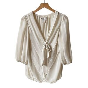 Max Studio beige off white blouse size M medium